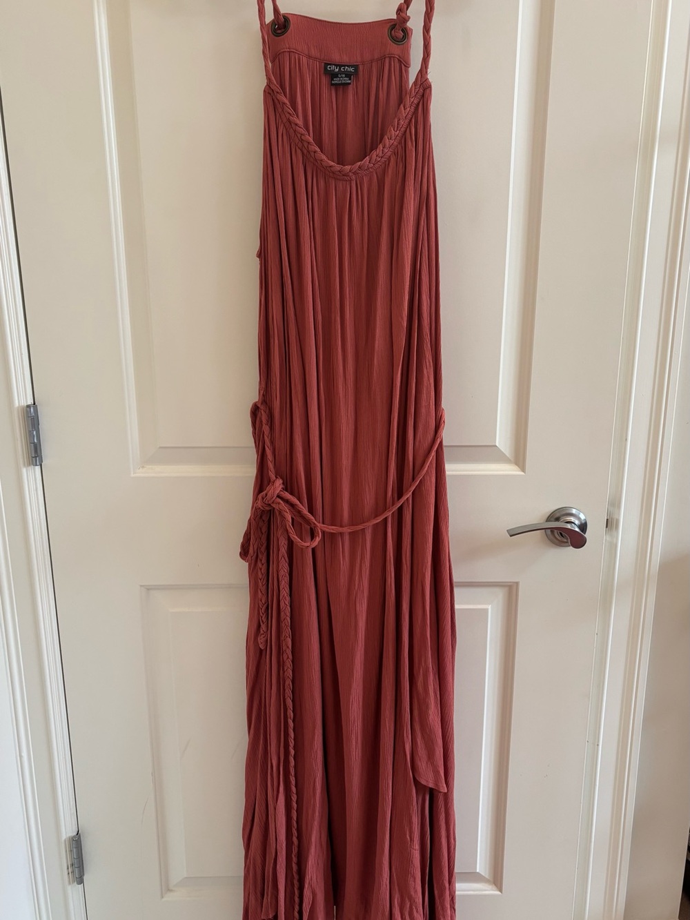 City Chic Rust Red Braided Strap Maxi Dress